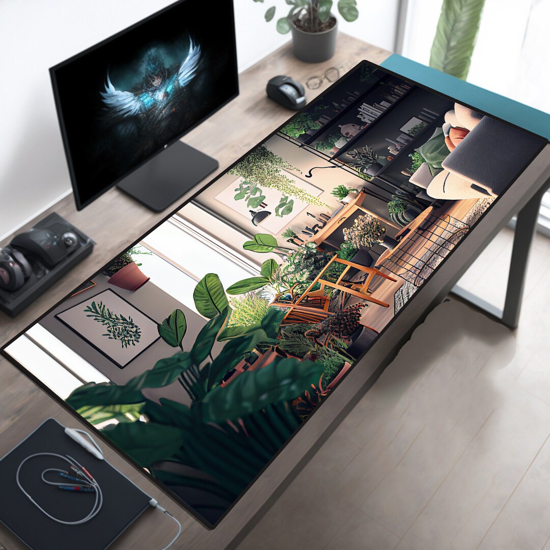 Desk Mat Plant Lovers Apartment Living Large Mouse Pad Green Etsy