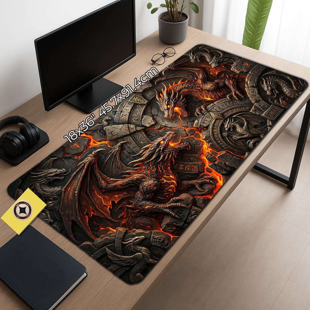 G-DRAGON 韓国　ポップアップ　デスクマット　A BOY'S デスクパット Broken Dragon Chamber Gaming Desk Mat Large Mousepad XL - Etsy