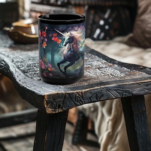 Unicorn Coffee Mug, Unicorn Mug, Fantasy Coffee Cup, 15oz Black Coffee Mug