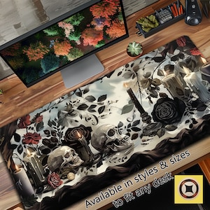 Großes Mauspad - Dark Academia Decor - Goth Decor - Cubicle Decor - Kollegen Geschenk - Geschenk für Schwester - Gothic Schreibtisch Decor
