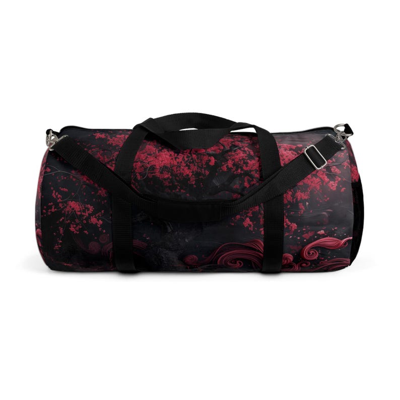 Dark Aesthetic Sakura Gym Bag - Travel Bag - Duffel Bag - Gift for Mom, Wife, Daughter, Girlfriend - Available in 2 Sides image 1