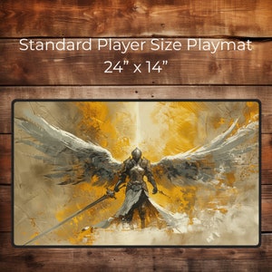 Angelic Knight Rebirth - 24"X14" Custom Playmat For Table Top Gaming, TCG Playmat, Gamer Gift, DND Accessory