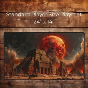 Antica Apocalisse Lunare - Tappetino da gioco da tavolo personalizzato da 24"X14" Giappone, Tappetino da gioco TCG, Regalo per giocatori, Accessorio DND