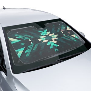 Aztec Art Car Accessory, Aztec Car Sun Shade, Windshield Shade for Car