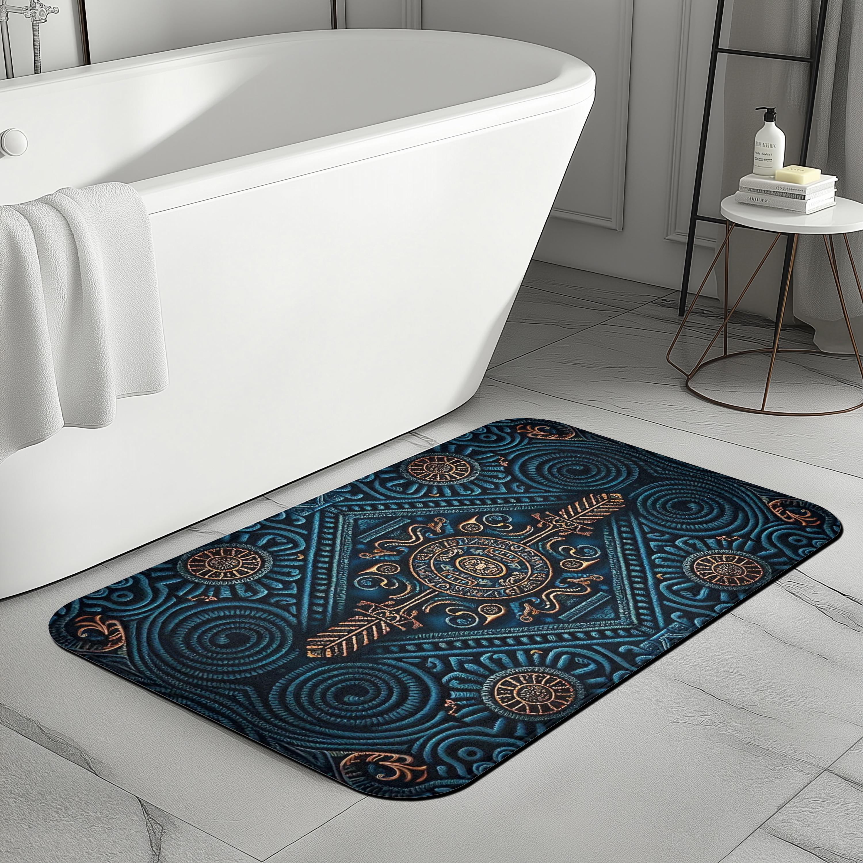 Mayan Royal Textile Print Bath Rug