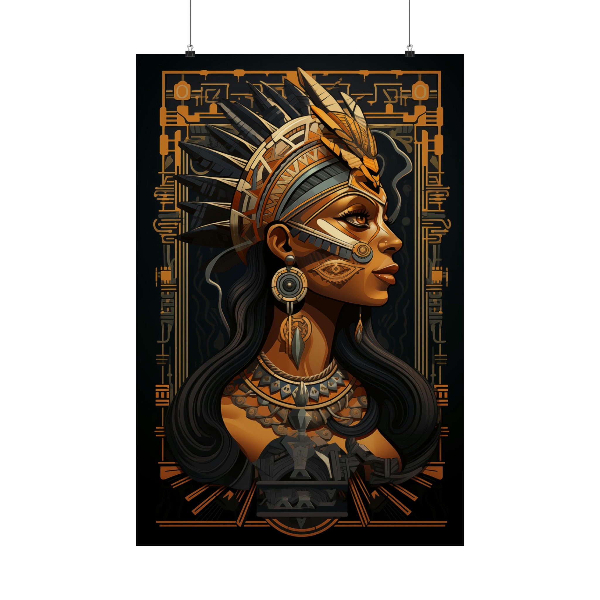 Fantasy Aztec Princess Poster, Aztec Wall Art, Aztec Home Decor, Aztec ...
