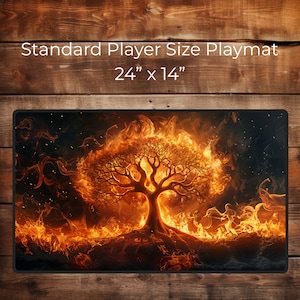 Inferno Blossom - 24&quot;X14&quot; Custom Playmat For Table Top Gaming, TCG Playmat, Gamer Gift, DND Accessory, Battle Mat for RPG, Dice Mat