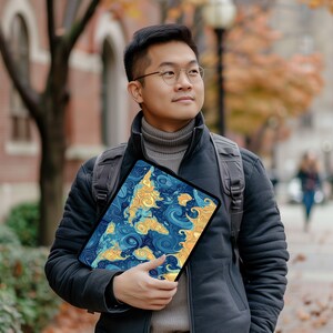 Abstract Artisan World Map Laptop Tote Bag, Notebook Bag, Computer Sleeve, Tablet Sleeve, Laptop Cover, Tablet Bag