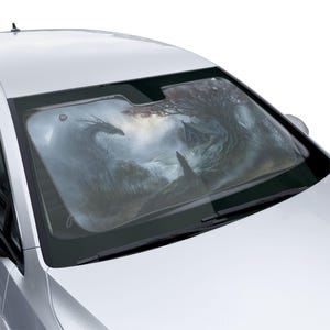 Fantasy Dragon Encounter Car Windshield Shade - Car Sun Shade for Cars and Trucks - Window Cover for Automobile