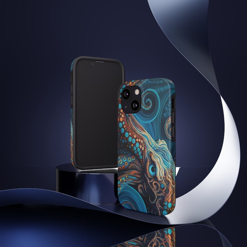 Epic Fantasy Octopus iPhone Tough Case - Blue & Orange Design for Ultimate Protection image 6