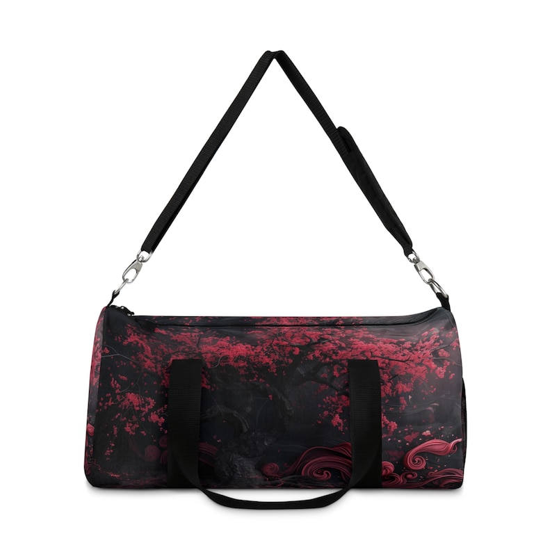 Dark Aesthetic Sakura Gym Bag - Travel Bag - Duffel Bag - Gift for Mom, Wife, Daughter, Girlfriend - Available in 2 Sides image 9