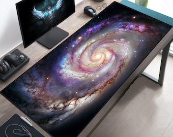 Galaxy Desk Mat, Gaming Mousepad XL, Space Mouse Pad XXL, Cosmic Desk Pad, Cosmos Deskpad, Space Deskmat, Gamer Desk Setup