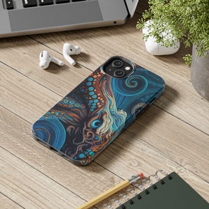 Epic Fantasy Octopus iPhone Tough Case - Blue & Orange Design for Ultimate Protection image 4
