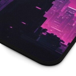 Cyberpunk Los Angeles, Retrowave Mousepad, Gamer Desk Setup, Gaming Mousepad XL, Gaming Desk Mat, Gaming Desk Pad XXL image 5
