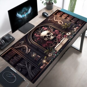 Extra Large Mousepad, Dark Academia Library Writing Desk, Gothic Mouse Pad, Goth Mousepad Xl, Big Gothic Desk Mat, Goth Deskpad Deskmat XXL