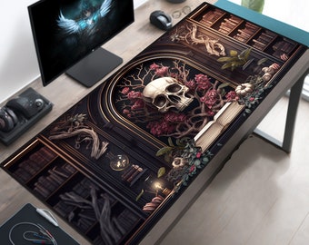 Extra Large Mousepad, Dark Academia Library Writing Desk, Gothic Mouse Pad, Goth Mousepad Xl, Big Gothic Desk Mat, Goth Deskpad Deskmat XXL