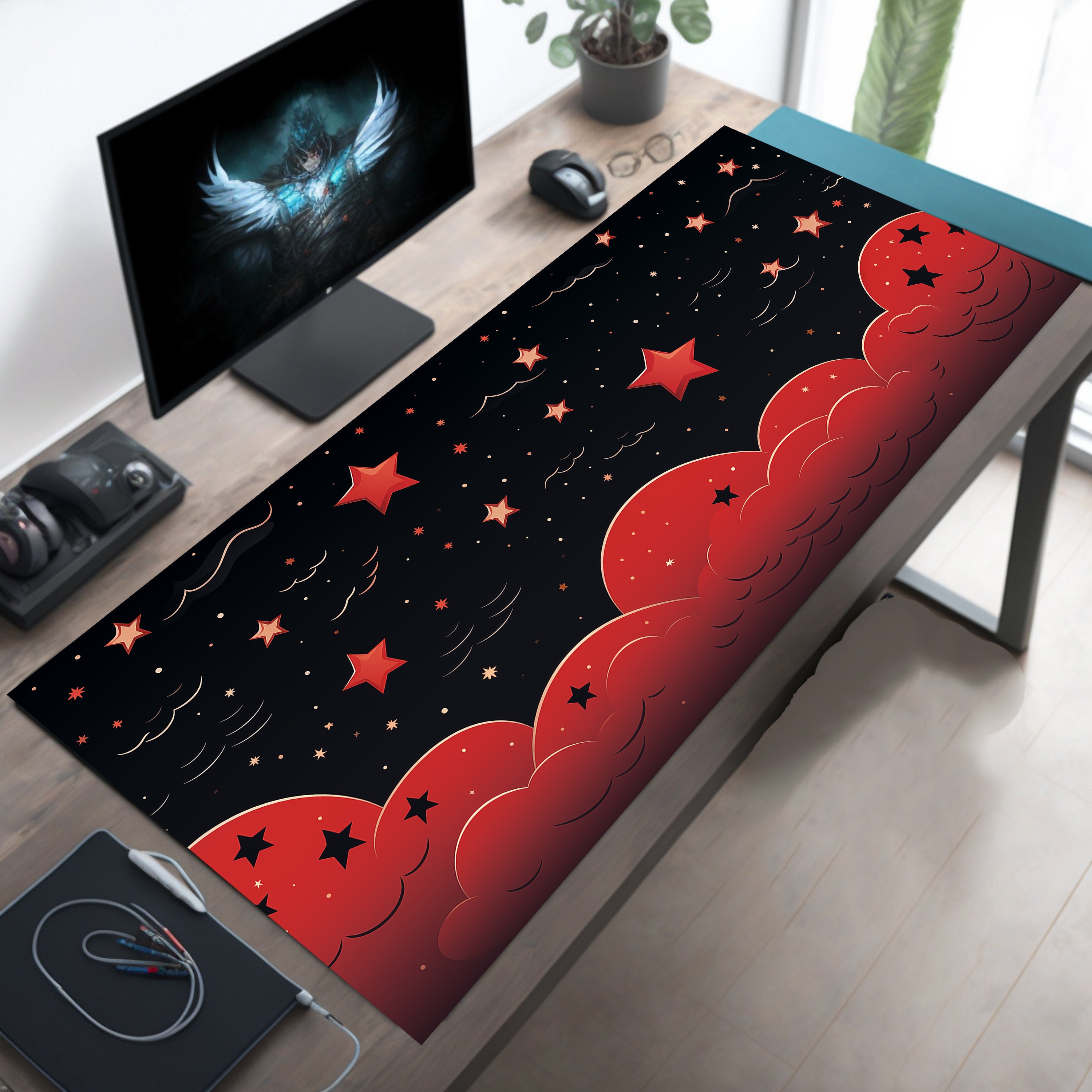 Red desk mat shop