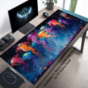Quallen Schwarm Schreibtischmatte: Ocean Gaming Mousepad - XL/XXL