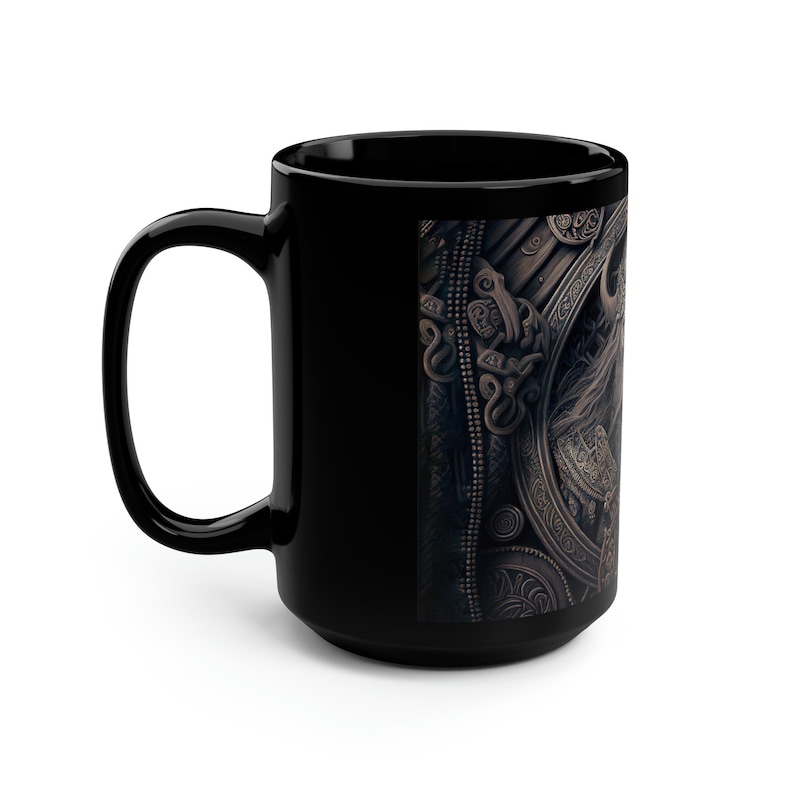 Viking Coffee Mug, 15oz, Black Coffee Cup, Nordic Tea Cup, Norse Viking Mug, Custom Coffee Mug, Viking Gift for Him image 5