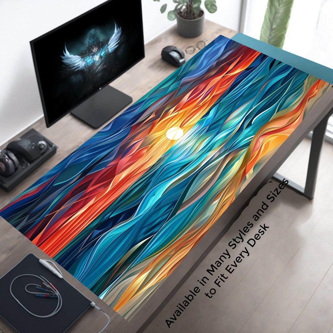 Abstract Ocean Sunset Playmat, Gaming Playmat , Card Gaming Desk Mat ...