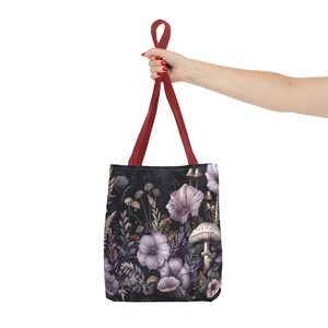 Dark Cottagecore Mushroom Fungi Cute Tote Bag image 4