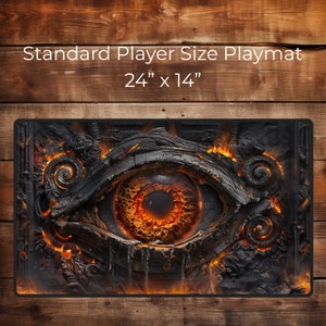 Flamebound Sentinel - 24&quot;X14&quot; Custom Playmat For Table Top Gaming, TCG Playmat, Gamer Gift, DND Accessory, Battle Mat for RPG, Dice Mat