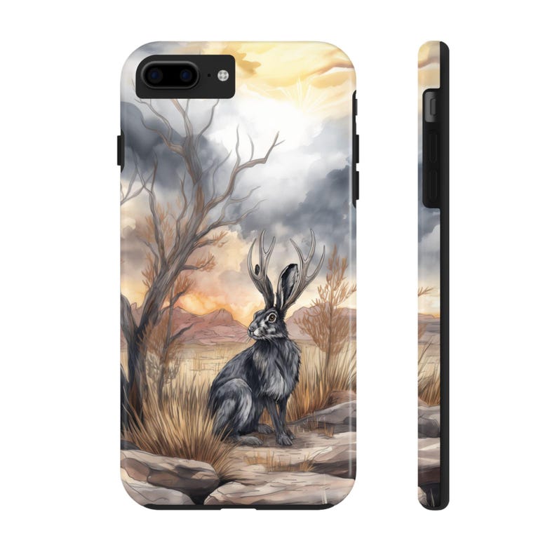 Fantasy Southwest Desert Jackalope Cellphone Case for iPhone Models, and Android Galaxy Models - Polycarbonate Shell and Rubber Liner image 3