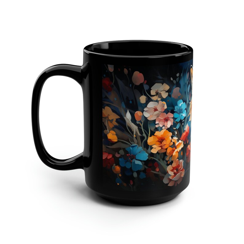 Japanese Fox Mug, 15oz Coffee Mug, Japan Fox Art Mug, Nature Cup, Fox Decor, Japanese Coffee Mug image 4
