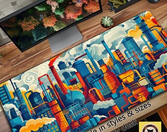 Tappetino da scrivania per gaming Colorful Fantasy Factory - Tappetino per mouse per PC Gamer - Tappetino per mouse esteso - Tappetino per mouse oversize - Tappetino da scrivania extra large