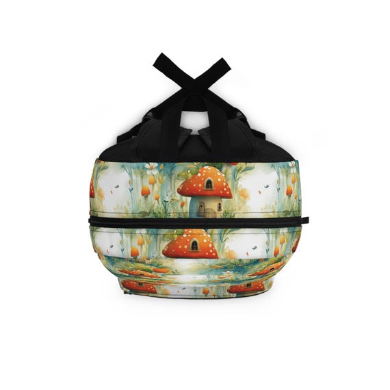 Cute Cottagecore Forest Mushroom Houses Backpack - Back to 