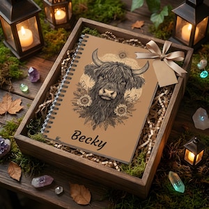 Diario personalizado de vaca de las Tierras Altas - Diario personalizado - Cuaderno de espiral con 118 páginas de 90 g/m², cubierta de 300 g/m², regalo para hija o novia