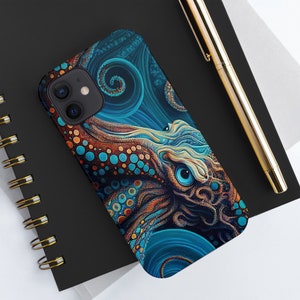 Epic Fantasy Octopus iPhone Tough Case - Blue & Orange Design for Ultimate Protection image 1
