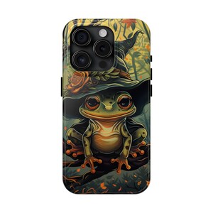 Witchy Frog iPhone Tough Case, Frog iPhone Case, iPhone 15 Pro Max and most other models featuring Polycarbonate Shell and Rubber Liner image 2
