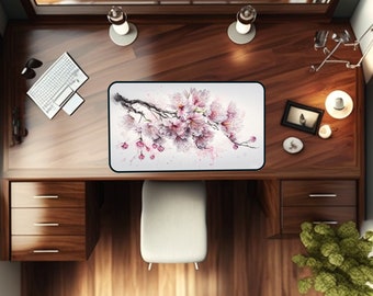 Makeup Mat Vanity Table Cover with Japanese Cherry Blossoms Print Makeup Station Pad Table Top Vanity Bedroom Vanity Desk Topper Makeup A