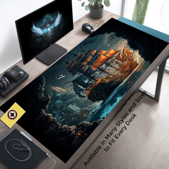 Desk Mat Fantasy Pirate Ship Large Mouse Pad Cute Gaming Desk Pad Gaming Desk Mat Pirate Playmat Play Mat Pirate Desk Mat Mousepad Etsy