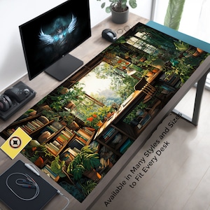 Plant Lovers Cute Desk Mat, Plant Mouse Pad, Green Mousepad, Kawaii Desk Mat, Lofi Desk Mat, Anime Mousepad, Plant Desk Mat