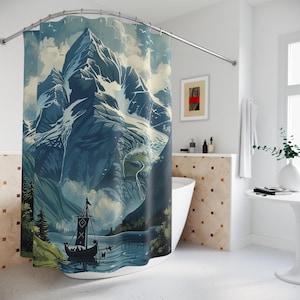 Majestic Mountain Shower Curtain - Nature-Inspired Bathroom Decor, Scenic Home Accent, Gift for Nature Lovers, Cabin Theme, [...]