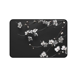 Sakura Desk Mat, Minimalist Desk Pad, Black Desk Decor, Aesthetic Mousepad, Simple Mouse Pad, Cute Computer Pad, Gift for Wife Bild 5