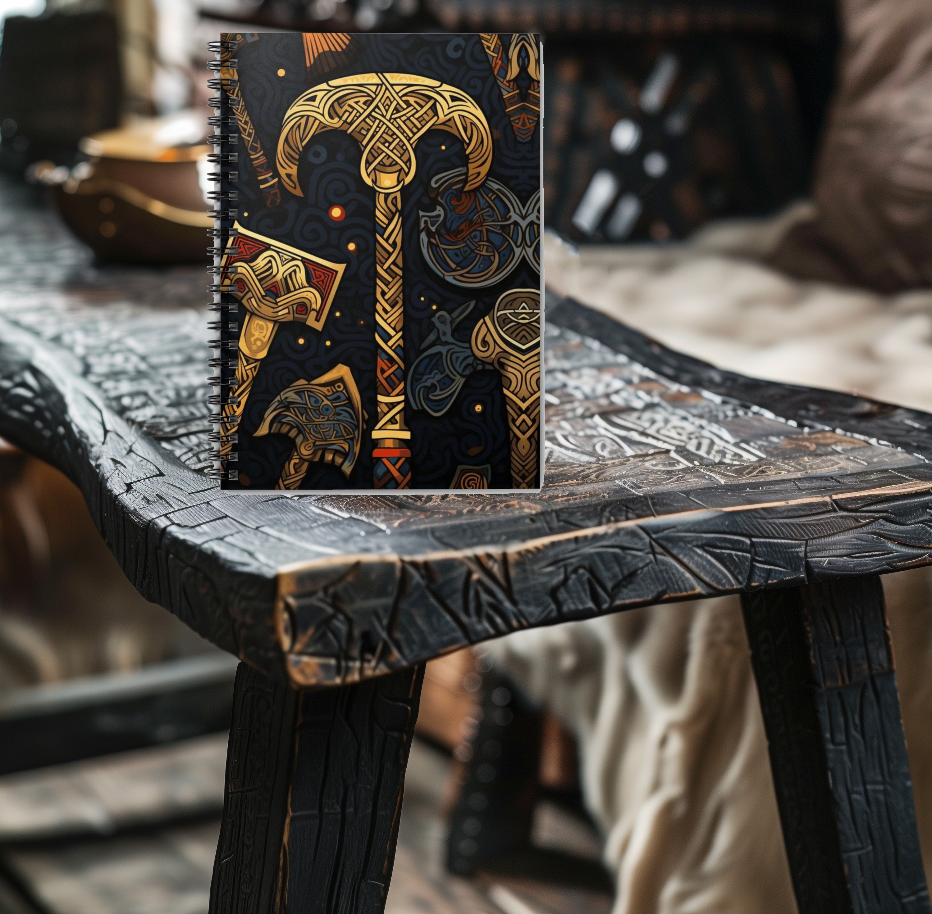 Viking Axe Spiral Notebook and Personal Journal