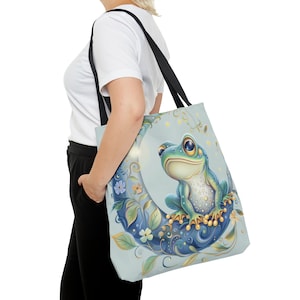 Cute Frog Tote Bag, Farmers Market Tote, Frog Gifts, Kawaii Frog, Cottagecore Frog Bag, Frog Totebag, Frog Bag, Farmers Market Bag