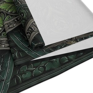 Celtic Green Patterned Polyester Table Runner - 2 Size Options - Floral Art Dining Decor - Kitchen Accessory - Table Decor image 3