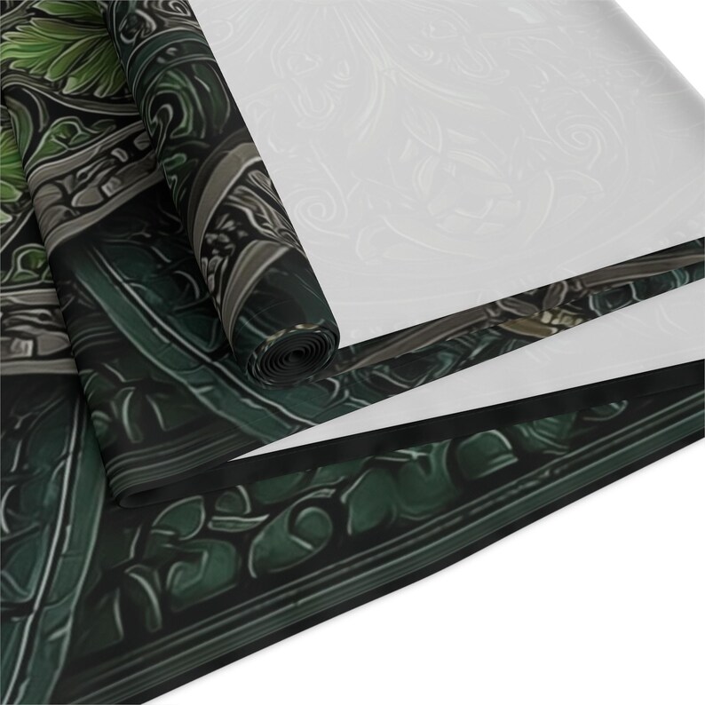 Celtic Green Patterned Polyester Table Runner - 2 Size Options - Floral Art Dining Decor - Kitchen Accessory - Table Decor image 3