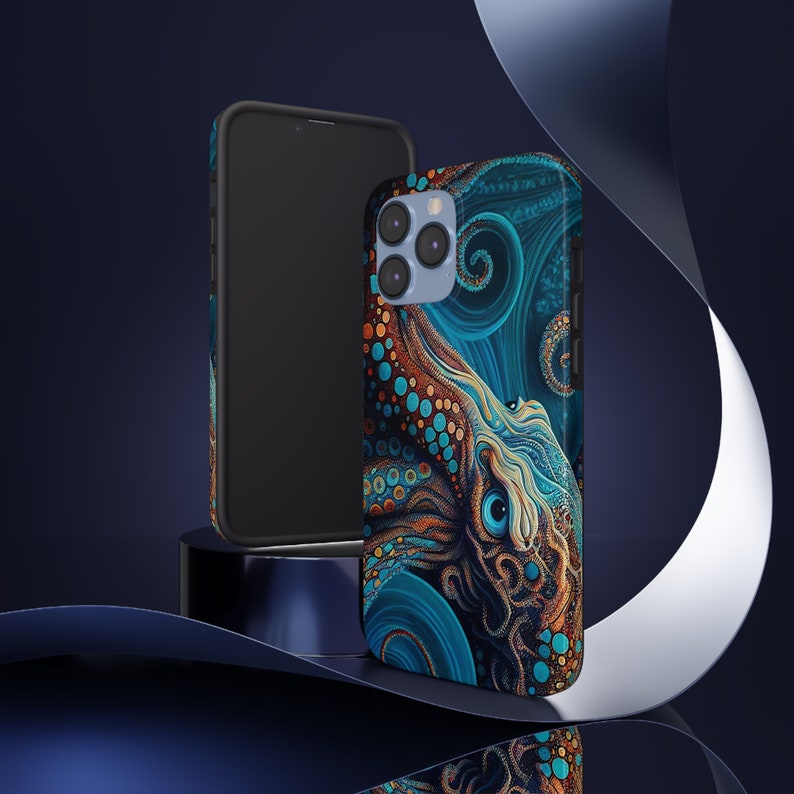 Epic Fantasy Octopus iPhone Tough Case - Blue & Orange Design for Ultimate Protection image 8
