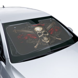 Pirate Car Accessory, Pirate Car Sun Shade, Windshield Shade for Car