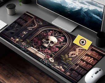 Extra Large Mousepad, Dark Academia Library Writing Desk, Gothic Mouse Pad, Goth Mousepad Xl, Big Gothic Desk Mat, Goth Deskpad Deskmat XXL