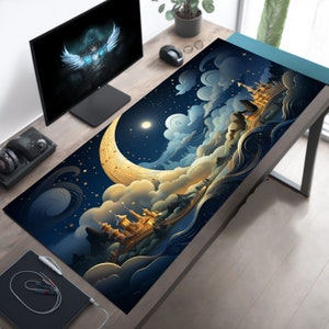 Dreamy Kingdom Kawaii Desk Mat, Cute Mouse Pad, Aesthetic Mousepad, Cute Desk Mat, Kawaii Desk Mat, Kawaii Mousepad, Kawaii Mouse Pad