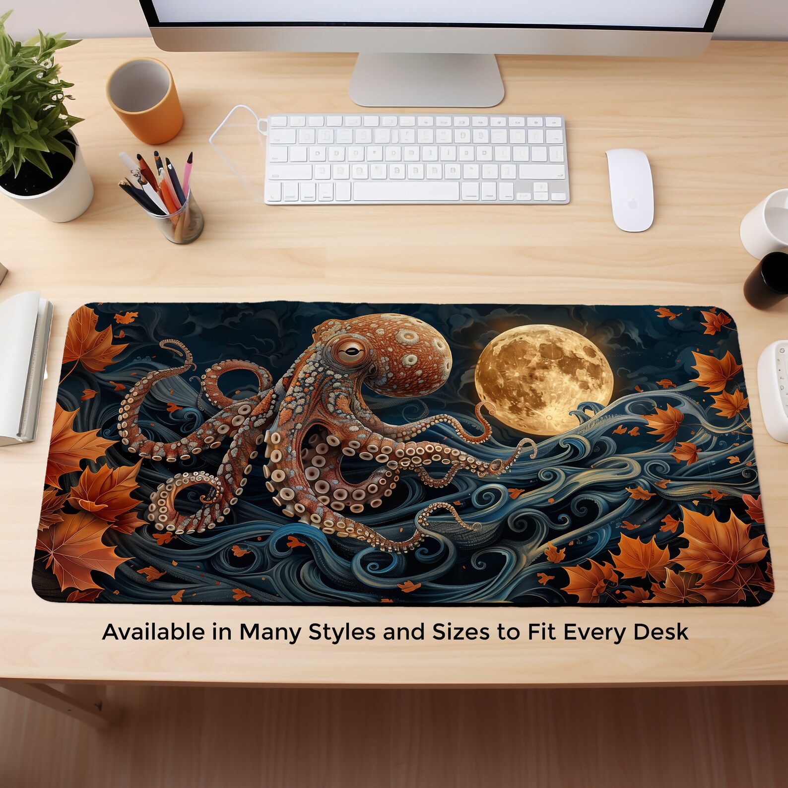 Octopus Padding Dancing Octopus Mousepad XL, Gaming Desk Pad XXL, Game Table Decor ...