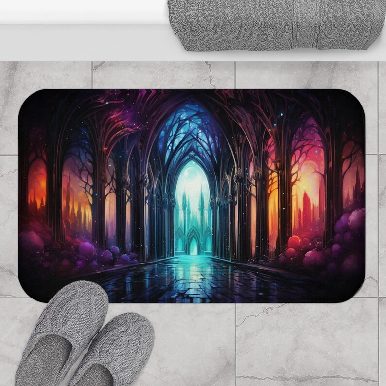 Vibrant Gothic Arches Floor Mat - Thumbnail 3