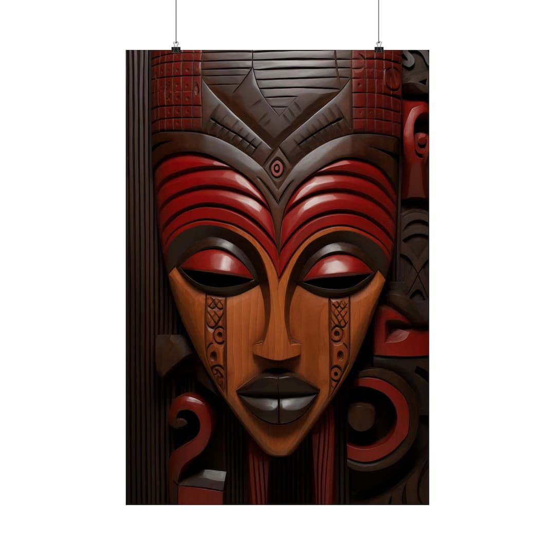 Abstract African Wall Art Poster, Digital African Art Print, African