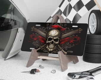 Vanity License Plate, Pirate Skull Car Front Plate, Pirate Art, Front Car tag
